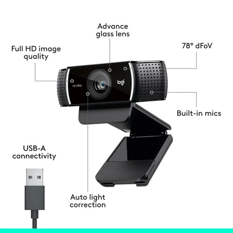 Logitech C922 Pro Stream 1080p HD Streaming & Gaming Webcam