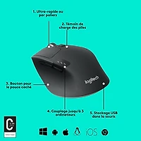 Logitech M720 Triathlon Wireless Optical Mouse - Black