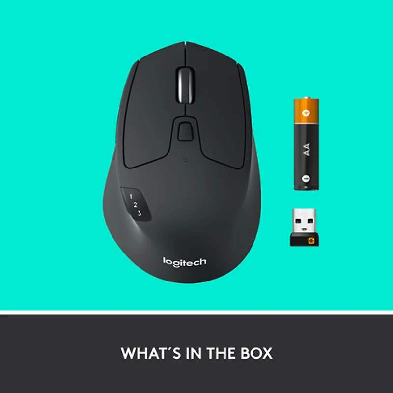 Logitech M720 Triathlon Wireless Optical Mouse - Black