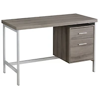 Contemporary Computer Desk - Dark Taupe/Silver