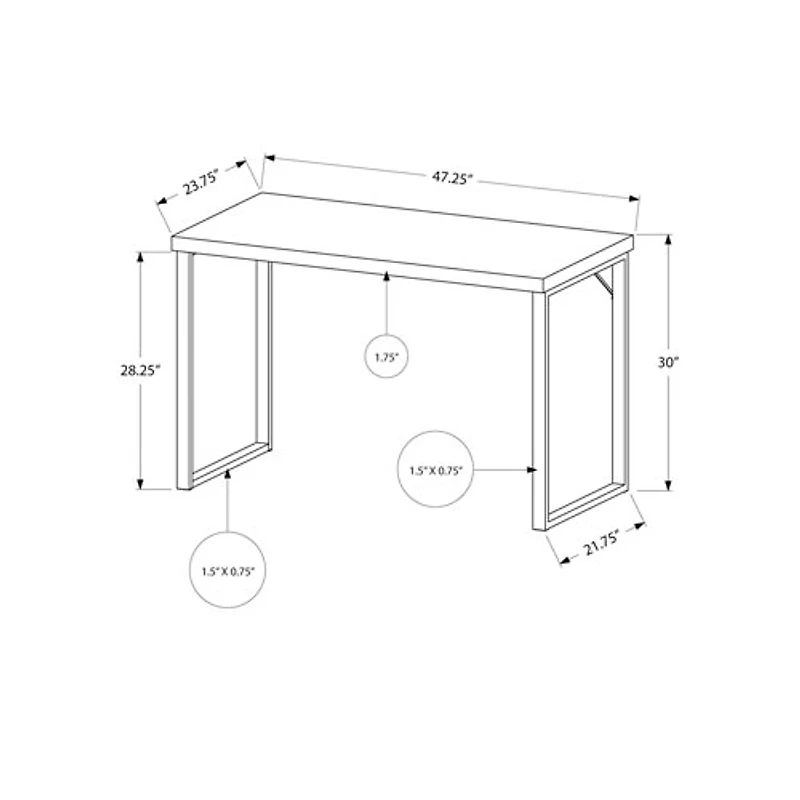 Contemporary Computer Desk - White