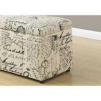 Fabric Storage Ottoman - Beige