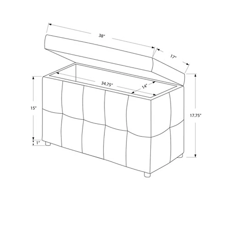 Fabric Storage Ottoman - Beige