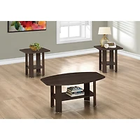 Contemporary 3-Piece Table Set - Cappuccino