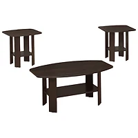 Contemporary 3-Piece Table Set - Cappuccino