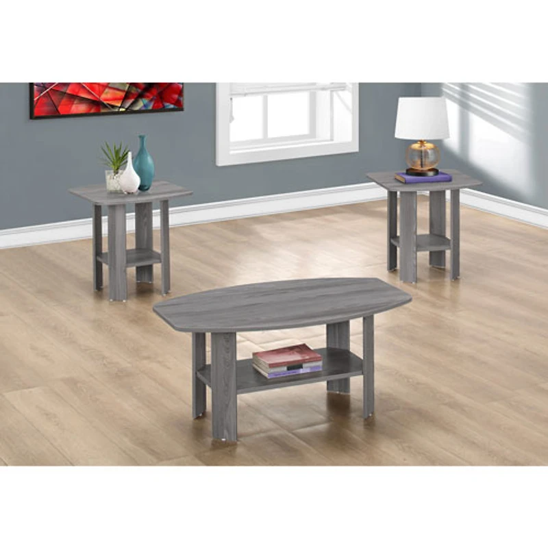 Ensemble de 3 tables de style contemporain - Gris