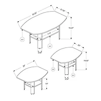 Ensemble de 3 tables de style contemporain - Gris