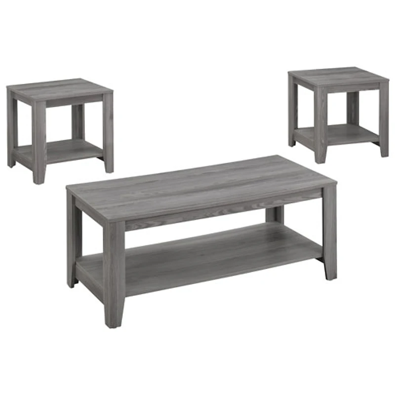 Contemporary 3-Piece Table Set - Grey