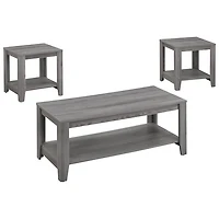 Contemporary 3-Piece Table Set - Grey
