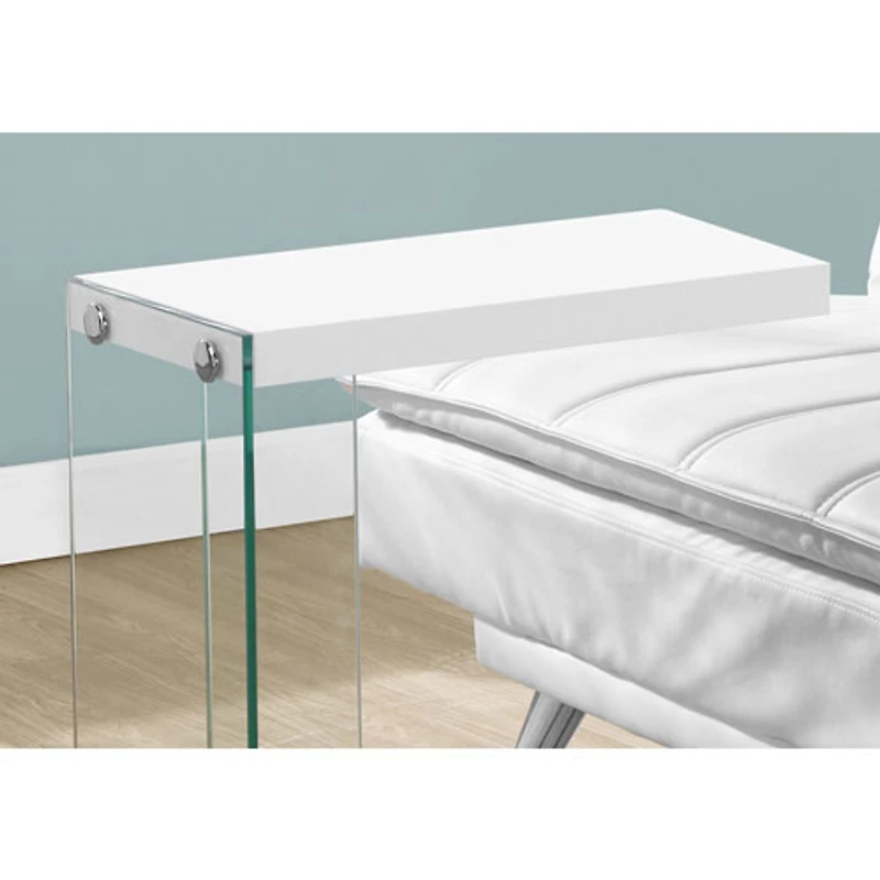 Contemporary Rectangular Accent Table - Glossy White