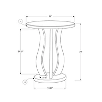 Contemporary Round End Table With Mirror Finish - Brushed Silver