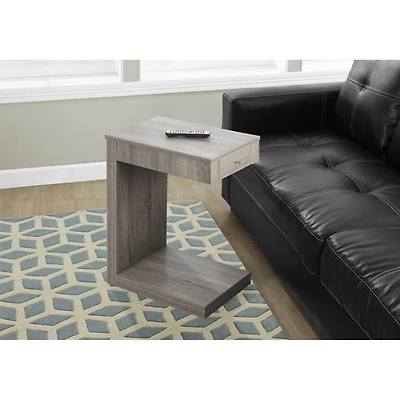 Contemporary Rectangular Accent Table with Drawer - Dark Taupe