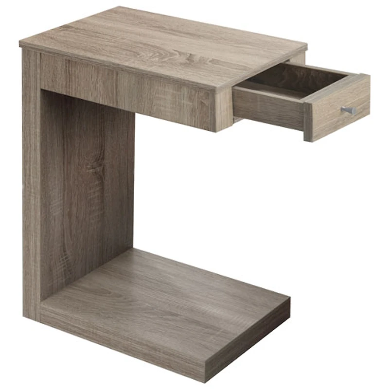 Contemporary Rectangular Accent Table with Drawer - Dark Taupe