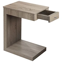 Contemporary Rectangular Accent Table with Drawer - Dark Taupe
