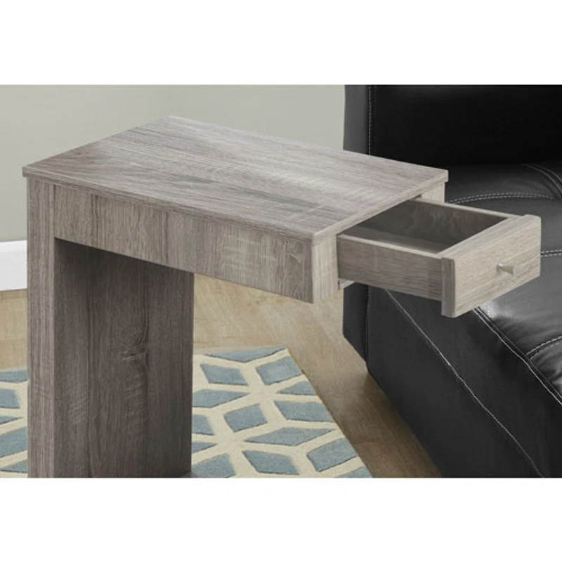 Contemporary Rectangular Accent Table with Drawer - Dark Taupe