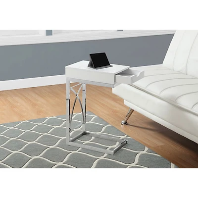 Table d'appoint rectangulaire contemporaine - Blanc lustré