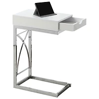 Table d'appoint rectangulaire contemporaine - Blanc lustré