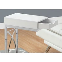 Table d'appoint rectangulaire contemporaine - Blanc lustré