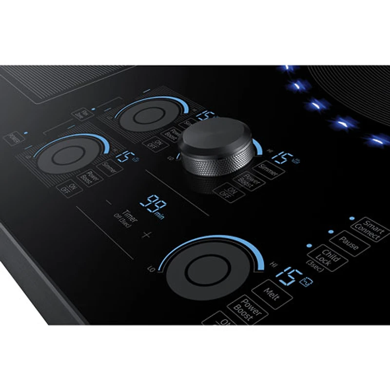 Surface cuisson induction électrique lisse 3 brûleurs 30 po de Samsung (NZ30K7880UG/AA) - Inox noir