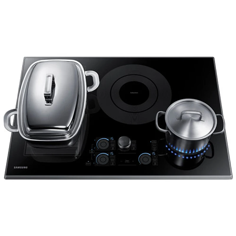 Surface cuisson induction électrique lisse 3 brûleurs 30 po de Samsung (NZ30K7880UG/AA) - Inox noir
