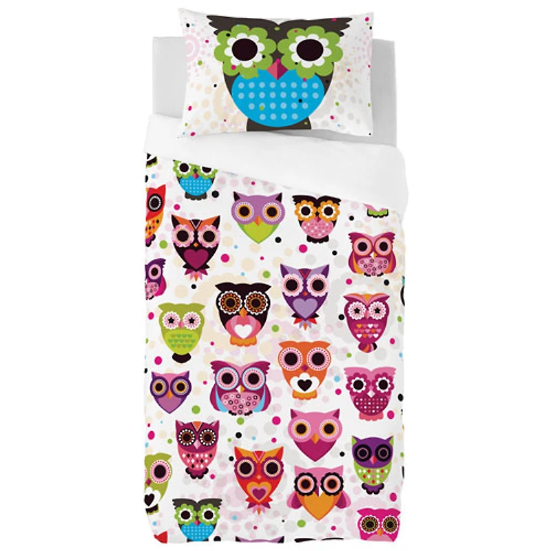 Gouchee Design Owls 2-Piece Cotton Percale Duvet Cover Set - Single