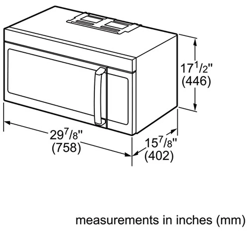 Four à micro-ondes à hotte intégrée 500 Series de Bosch - 2,1 pi3 - Acier inoxydable
