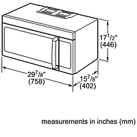 Four à micro-ondes à hotte intégrée 500 Series de Bosch - 2,1 pi3 - Acier inoxydable