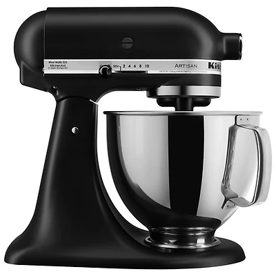 Batteur sur socle à tête inclinable Artisan de KitchenAid - 5 pte - 325 W - Noir mat
