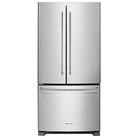 Réfrigérateur à 2 portes de 22,1 pi3/33 po avec distributeur d'eau de KitchenAid - Inox - Bte ouv.