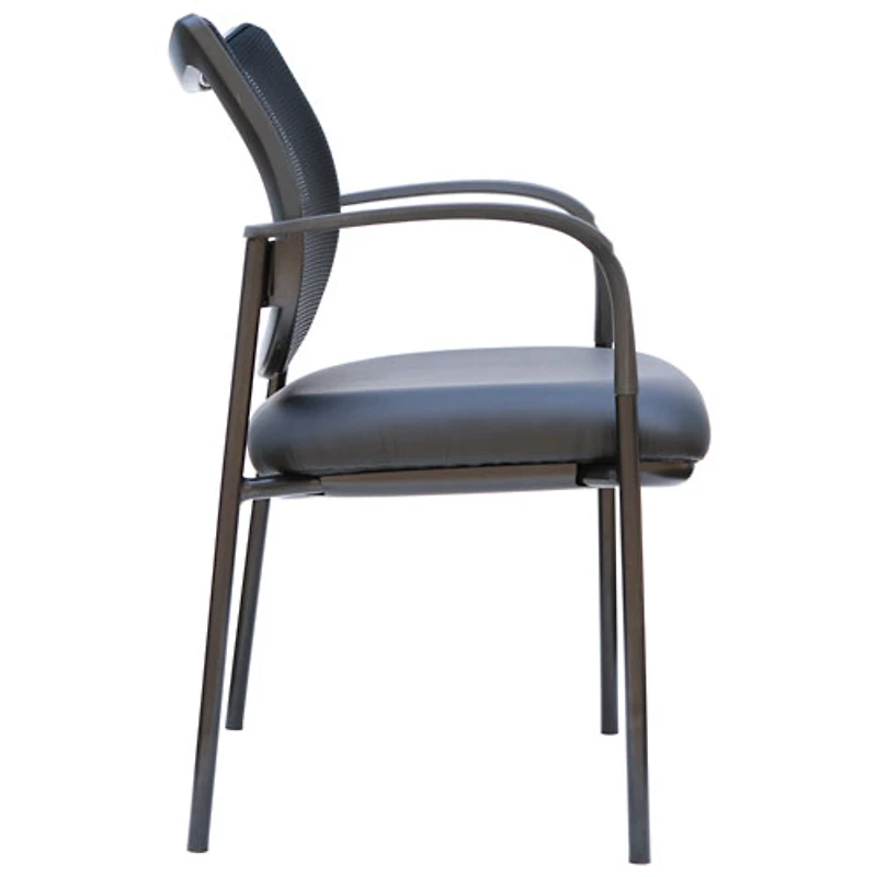 TygerClaw Ergonomic Mid-Back Fabric Guest Chair - Black
