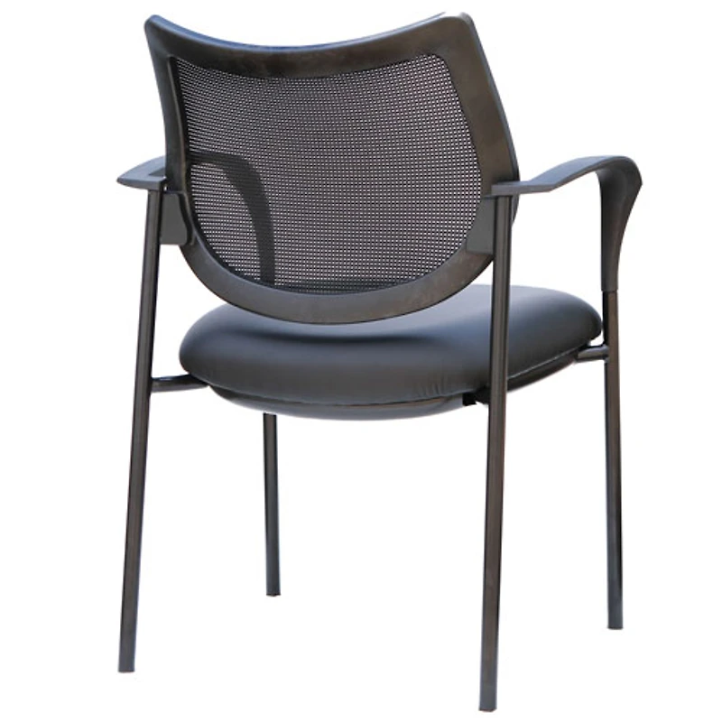TygerClaw Ergonomic Mid-Back Fabric Guest Chair - Black