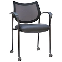 TygerClaw Ergonomic Mid-Back Fabric Guest Chair - Black