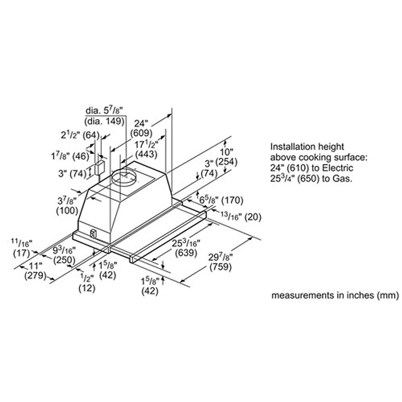 Hotte escamotable intégrée de 30 po série 500 de Bosch (HUI50351UC) - Acier inoxydable