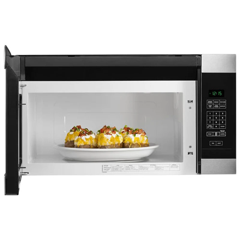 Four à micro-ondes à hotte intégrée d'Amana - 1,6 pi³ - Acier inoxydable noir