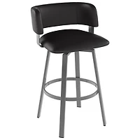 Stinson Contemporary Bar Height Barstool - Magnetite/Ink