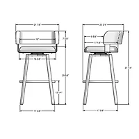 Stinson Contemporary Bar Height Barstool - Magnetite/Ink