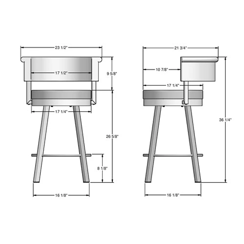 Rosco Contemporary Counter Height Barstool - Titanium/Biscuit