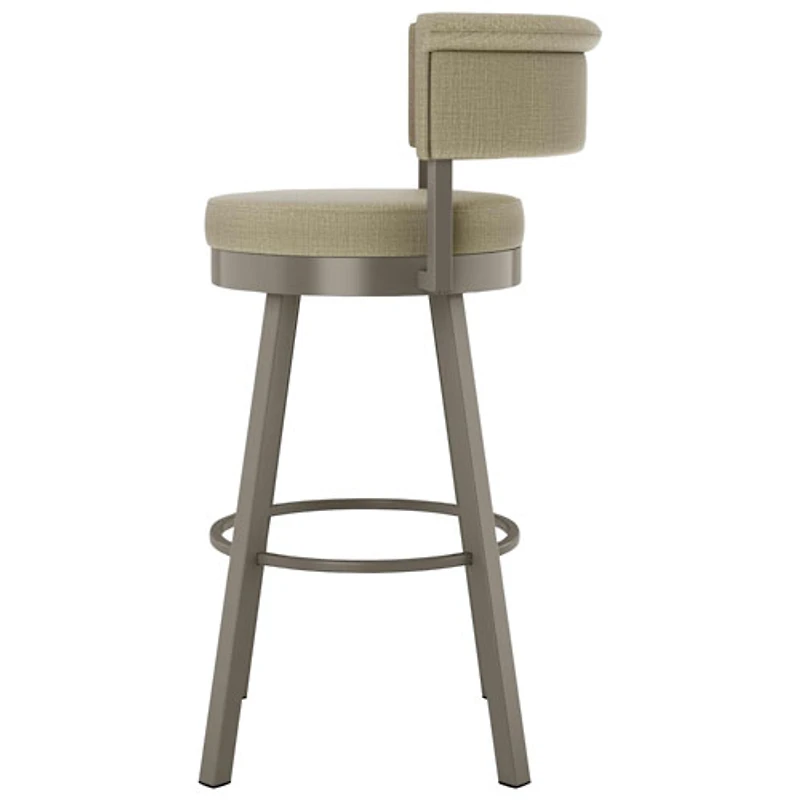 Rosco Contemporary Bar Height Barstool - Titanium/Biscuit