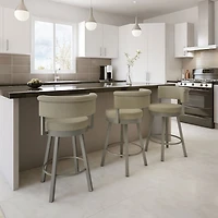 Rosco Contemporary Bar Height Barstool - Titanium/Biscuit