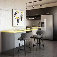 Tabouret de bar contemporain à hauteur de bar Stinson - Corail noir-nuage