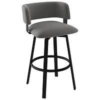 Tabouret de bar contemporain à hauteur de bar Stinson - Corail noir-nuage
