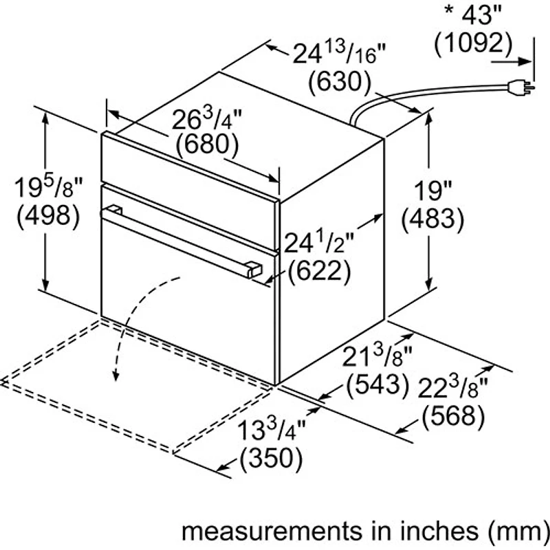 Four combiné encastrable de po et 1,6 pi3 de Bosch