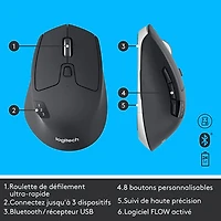 Ensemble avec souris optique et clavier ergonomiques Bluetooth MK850 de Logitech - Français