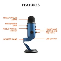 Blue Microphones Yeti USB Microphone - Midnight Blue