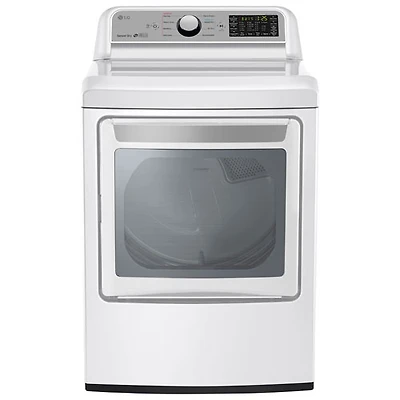 LG 7.3 Cu. Ft. Electric Dryer with Moisture Sensing, Steam, Energy Star & Wi-Fi (DLEX7200W) - White