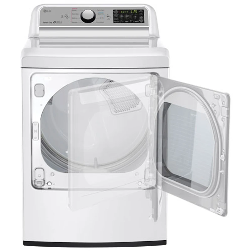 LG 7.3 Cu. Ft. Electric Dryer with Moisture Sensing, Steam, Energy Star & Wi-Fi (DLEX7200W) - White