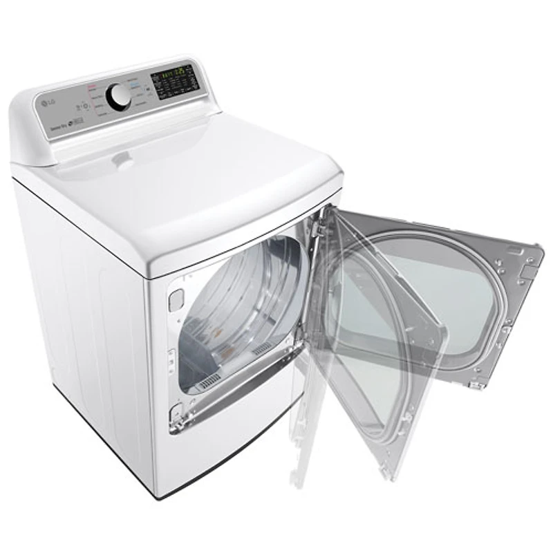 LG 7.3 Cu. Ft. Electric Dryer with Moisture Sensing, Steam, Energy Star & Wi-Fi (DLEX7200W) - White