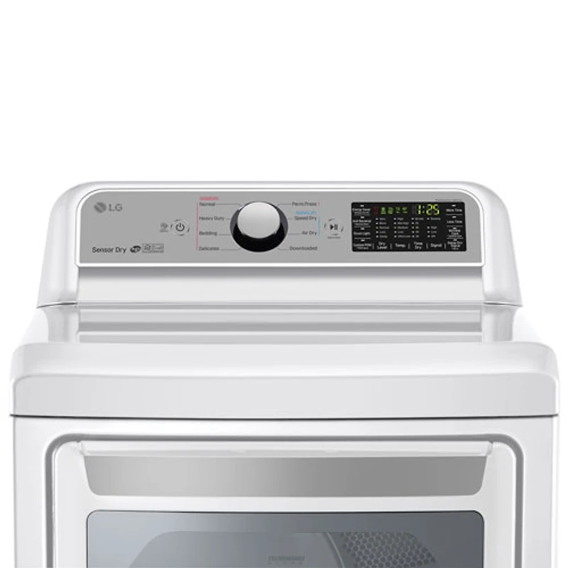LG 7.3 Cu. Ft. Electric Dryer with Moisture Sensing, Steam, Energy Star & Wi-Fi (DLEX7200W) - White