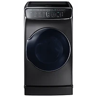 Samsung 7.5 Cu. Ft. Large Capacity Electric Dryer with Moisture Sensing, Steam, Energy Star & Wi-Fi (DVE60M9900V) - Black Stainless Steel
