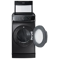 Samsung 7.5 Cu. Ft. Large Capacity Electric Dryer with Moisture Sensing, Steam, Energy Star & Wi-Fi (DVE60M9900V) - Black Stainless Steel